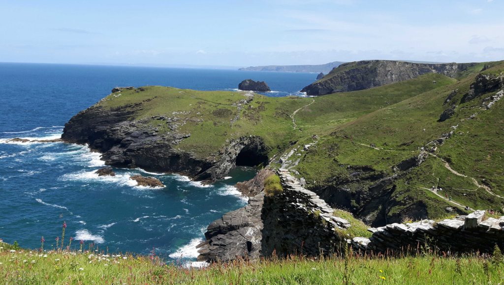 View of Tintagel Castle site